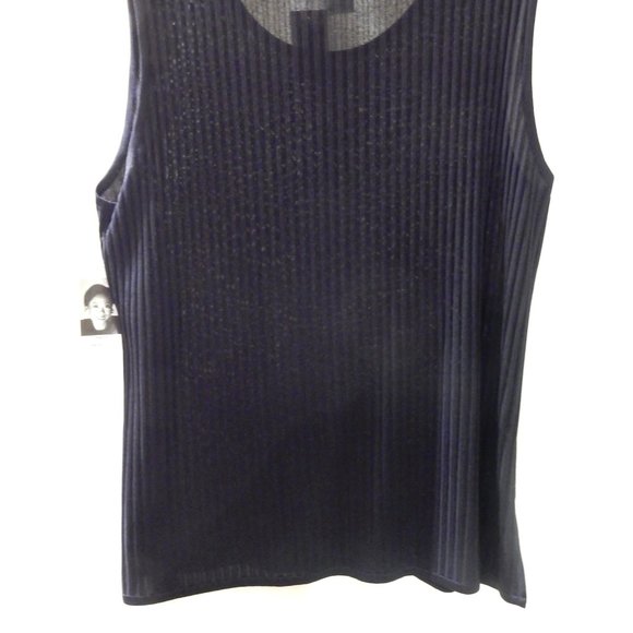 Exclusively Misook Woman Navy Knit Tank Top In Size 1X (New) - Picture 2 of 3